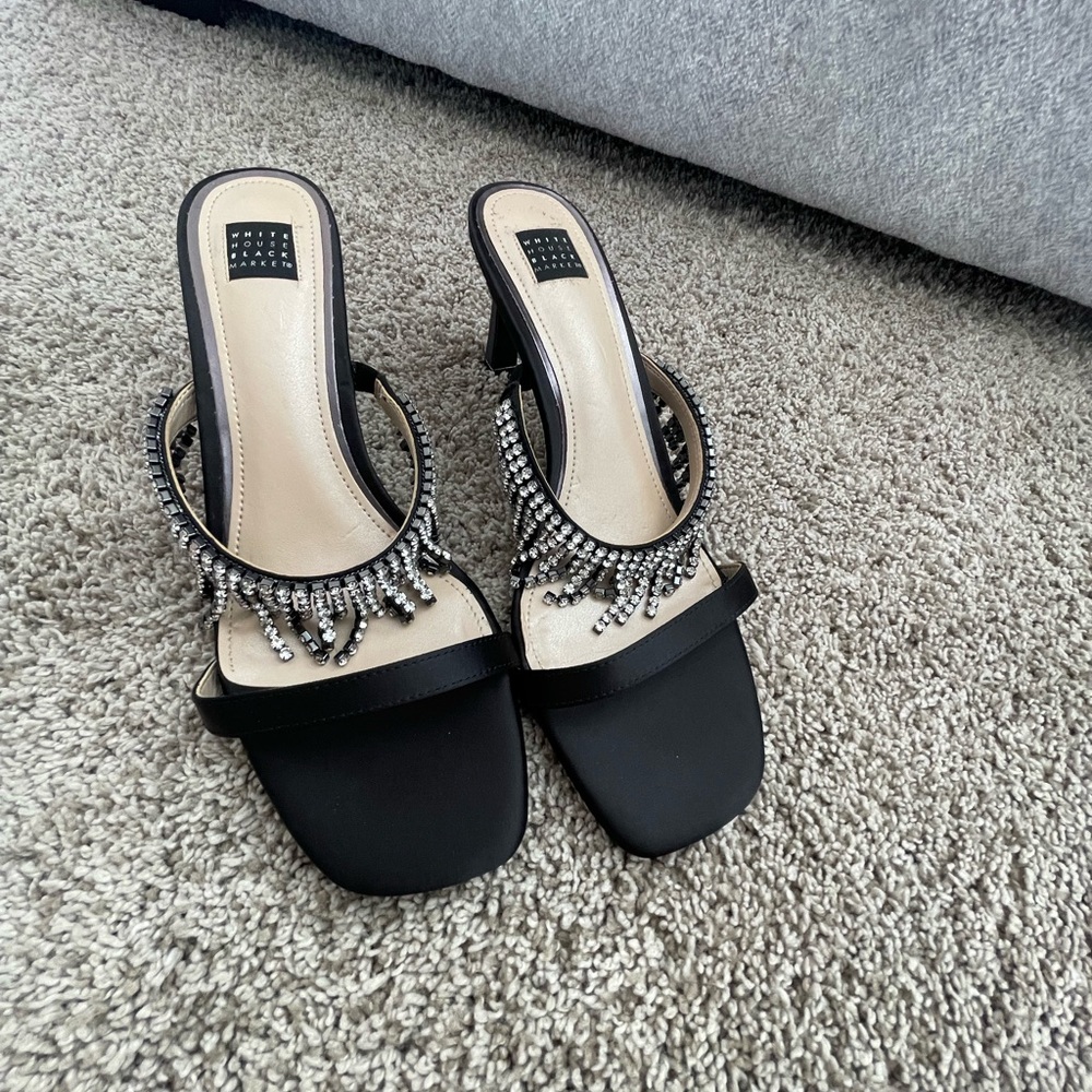 WHBM Fringe Rhinestone Heels - Picture 5 of 13